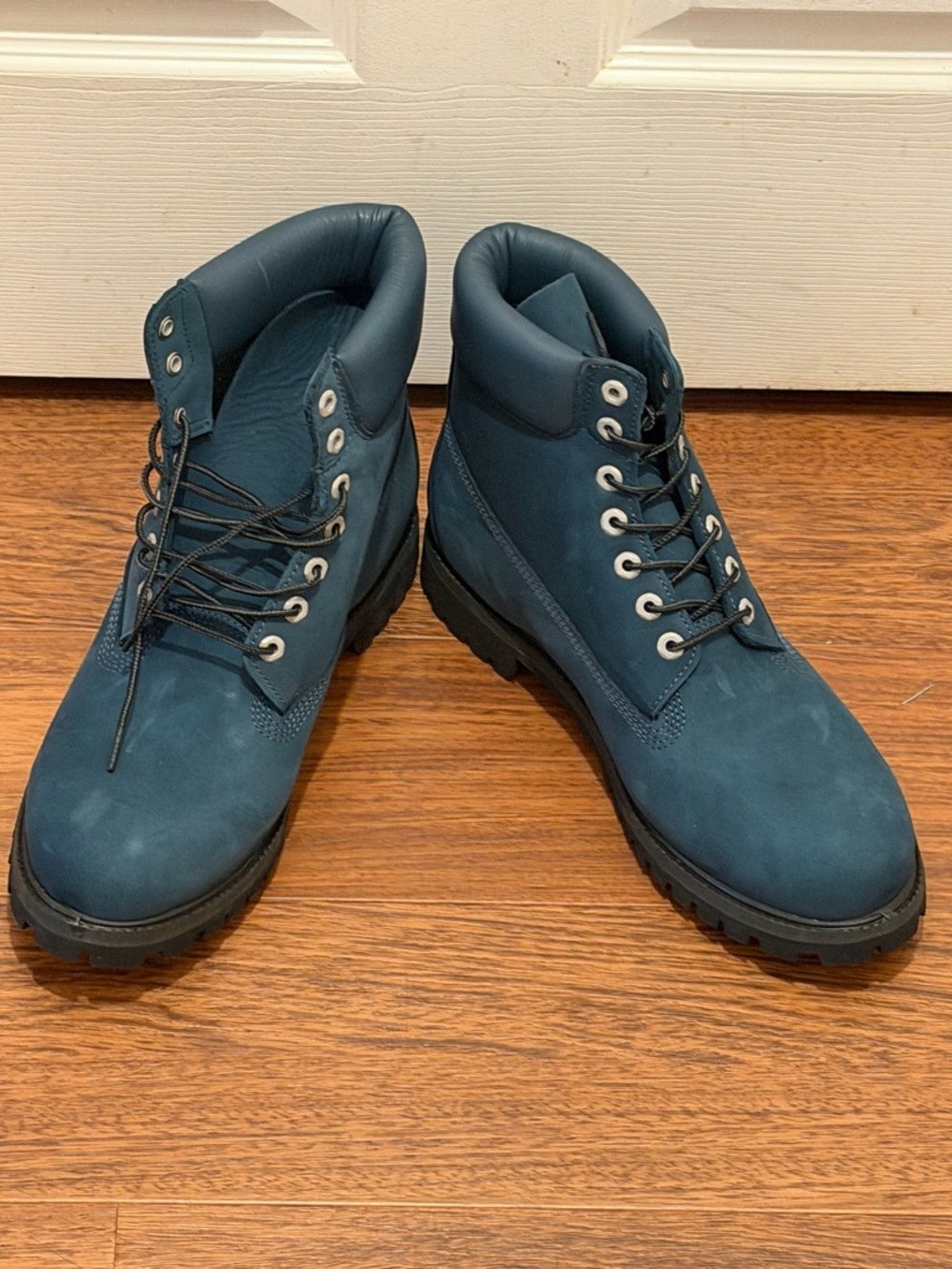 Timberland Teal Blue Lace-Up Lug Sole Work Boots